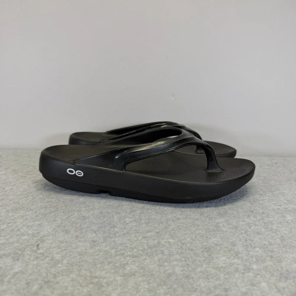 OOFOS OOriginal Recovery Sandal Black Womens Size 8 Thong Flip Flop Comfort